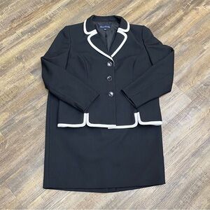 Black and White Women's Blazer Skirt Set by Evan Picone